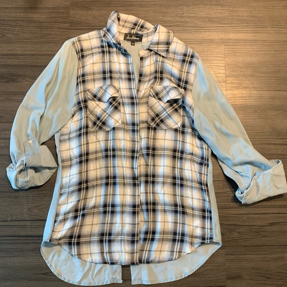 Sam Edelman button down flannel/chambray - Picture 1 of 3